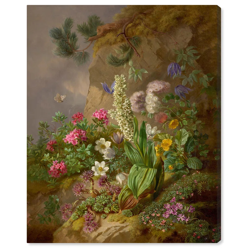 Art Remedy Alpine Flower Canvas Vintage Floral Wall Art by Art Remedy
