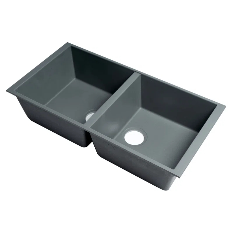 Alfi Brand AB3420UM-T 33.88'' L Undermount Double Bowl Granite Kitchen Sink