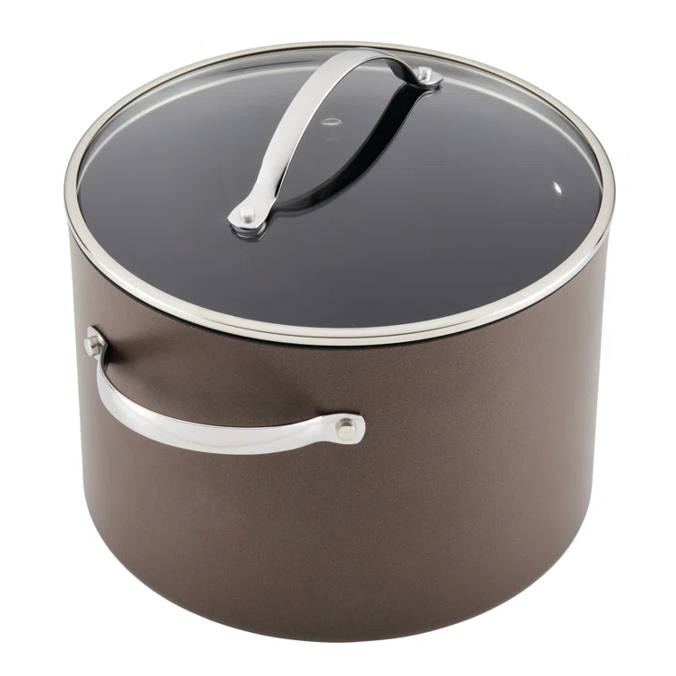 Ayesha Curry Ayesha Curry Professional Hard Anodized Collection Nonstick Stockpot Saucepot with Lid, Charcoal