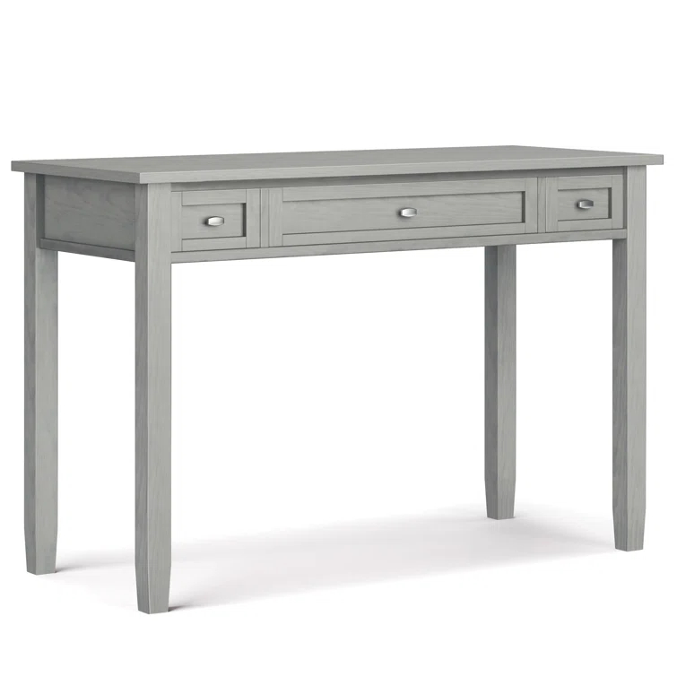 Simpli Home Warm Shaker 48"W Solid Wood Desk, Transitional Style with Keyboard Tray