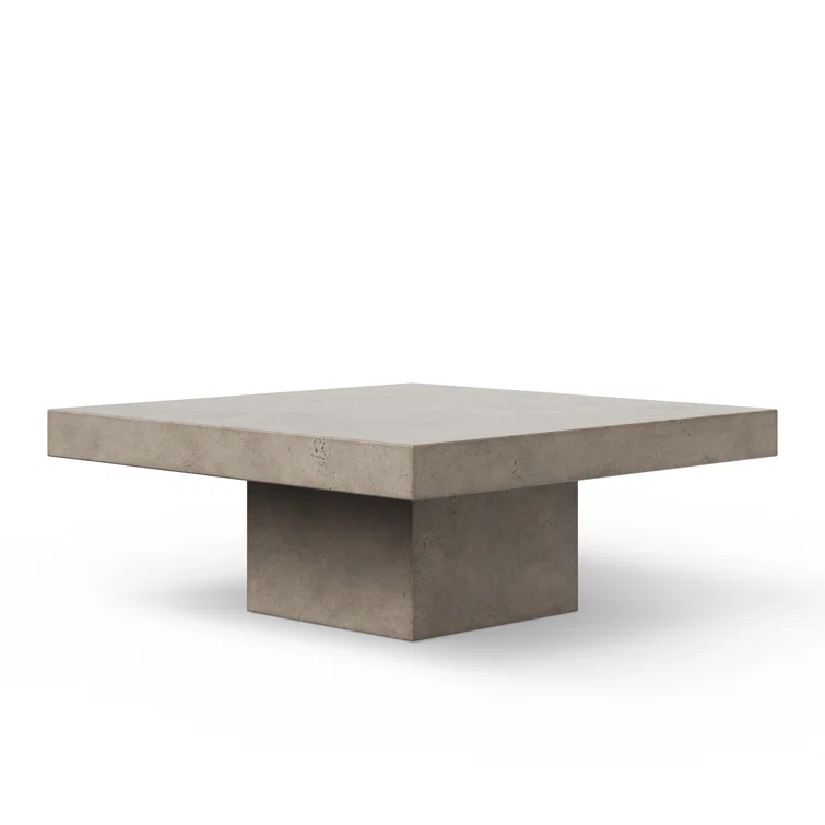 AllModern Kareen Concrete Pedestal Coffee Table & Reviews | AllModern
