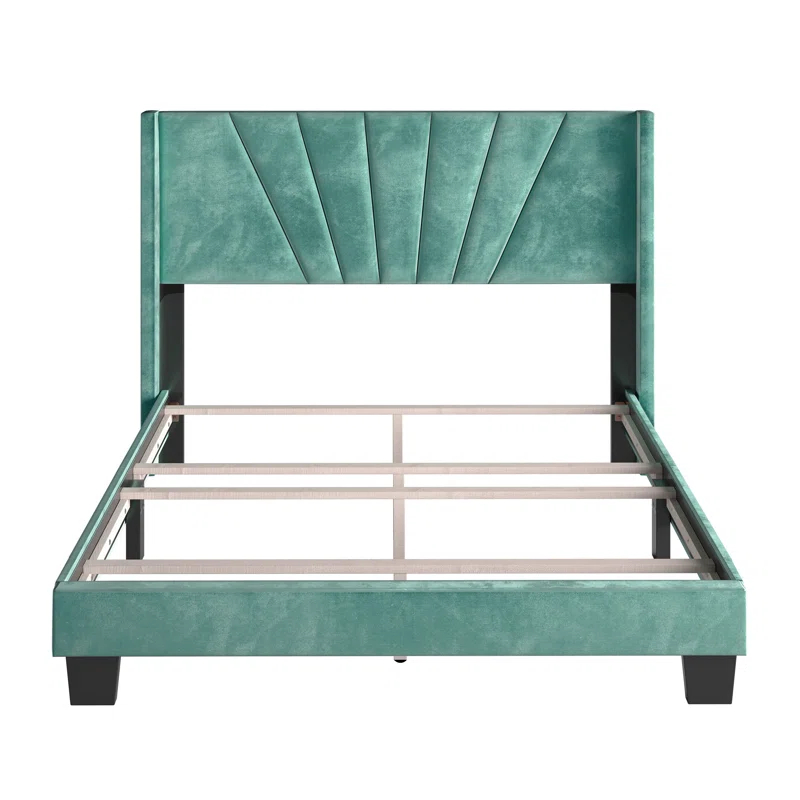 Boyd Sleep Valencia Velvet Upholstered Platform Bed Frame with Adjustable Height Headboard , Requires Box Spring-Boyd Sleep