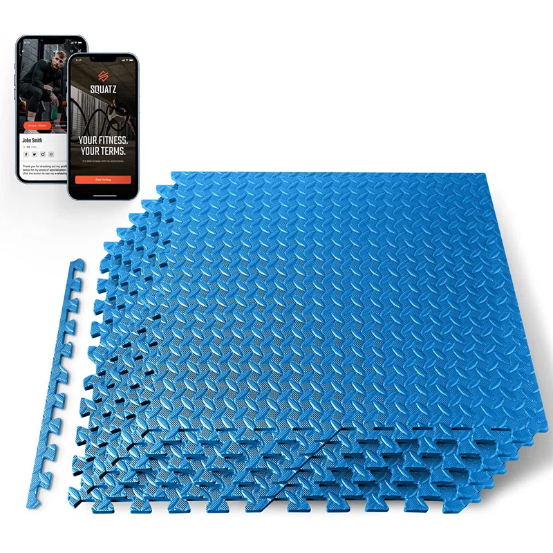 SereneLife Thick Puzzle Exercise Mat, EVA Foam Interlocking Tiles Protective Flooring for Gym Equipment and Cushion (Set of 6)