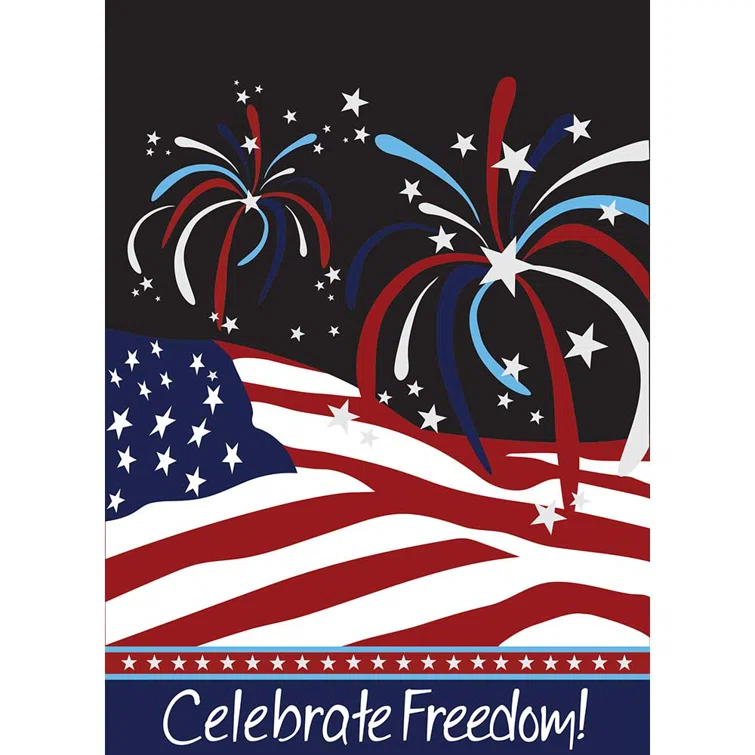 Dicksons Inc Double Sided Nylon Independence Day Garden Flag