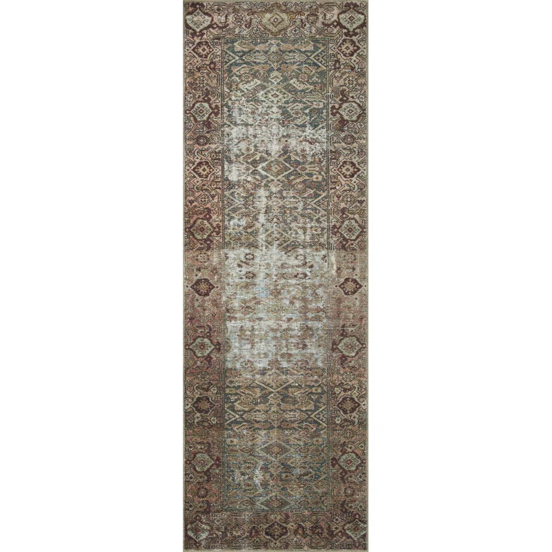 Amber Lewis x Loloi Georgie Oriental Moss/Salmon Area Rug