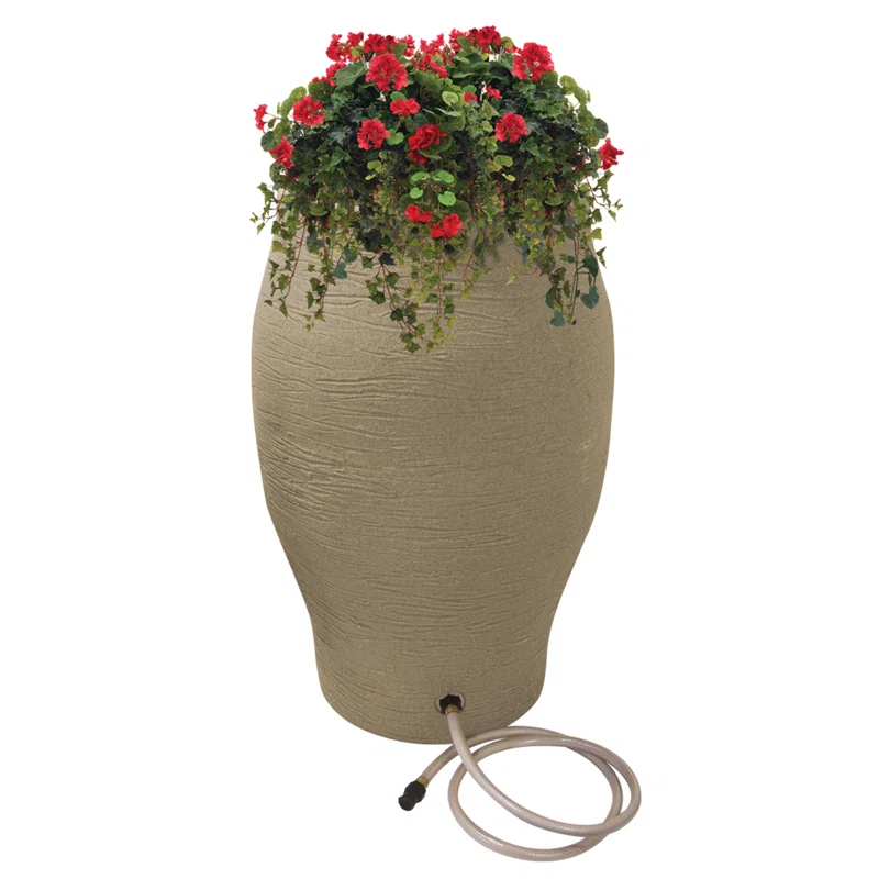 EMSCO Group EMSCO Group Weather Resistant Plastic Rain Barrel and Hose with Diverter Kit