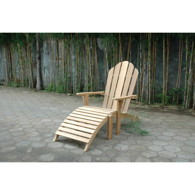 Teak Adirondack Chair with Ottoman