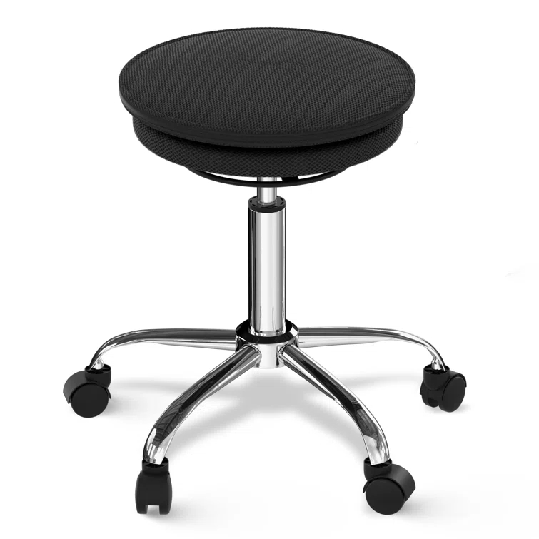Uncaged Ergonomics Adjustable Height Ergonomic Active Stool with Footring Wheels