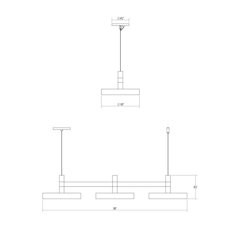 SONNEMAN Systema Staccato 3 - Light LED Kitchen Island Pendant