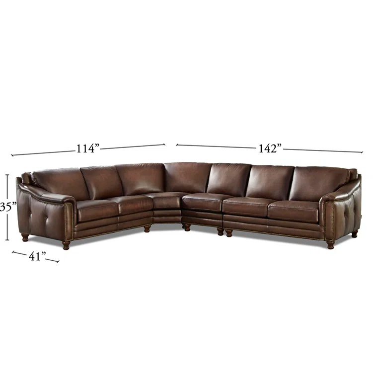 HYDELINE Belfast Leather Sectional