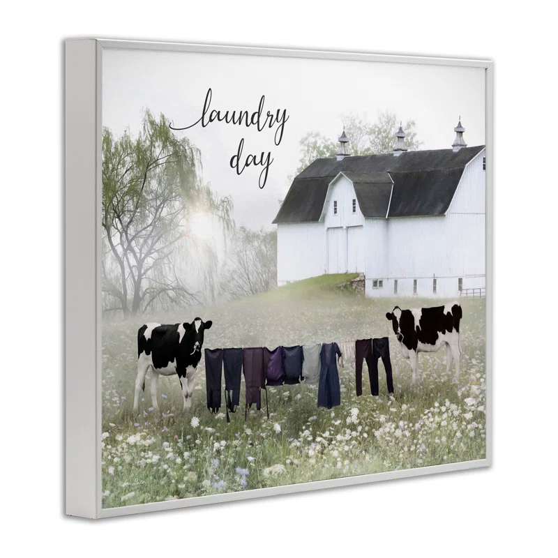 Stupell Industries " Laundry Day Rural Cows Meadow " by Lori Deiter
