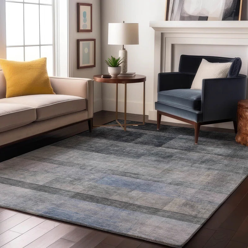 Premium Machine Washable Cerrito AMF568 Navy Rug