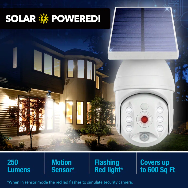Bell + Howell LED Solar Powered Outdoor Security Spotlight with Motion Sensor