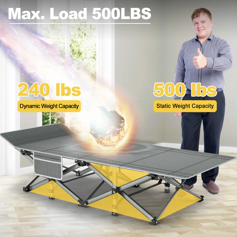 Suteck Folding Camping Cot Portable Outdoor Heavy Duty Sleeping Cot with Mattress and Carry Bag