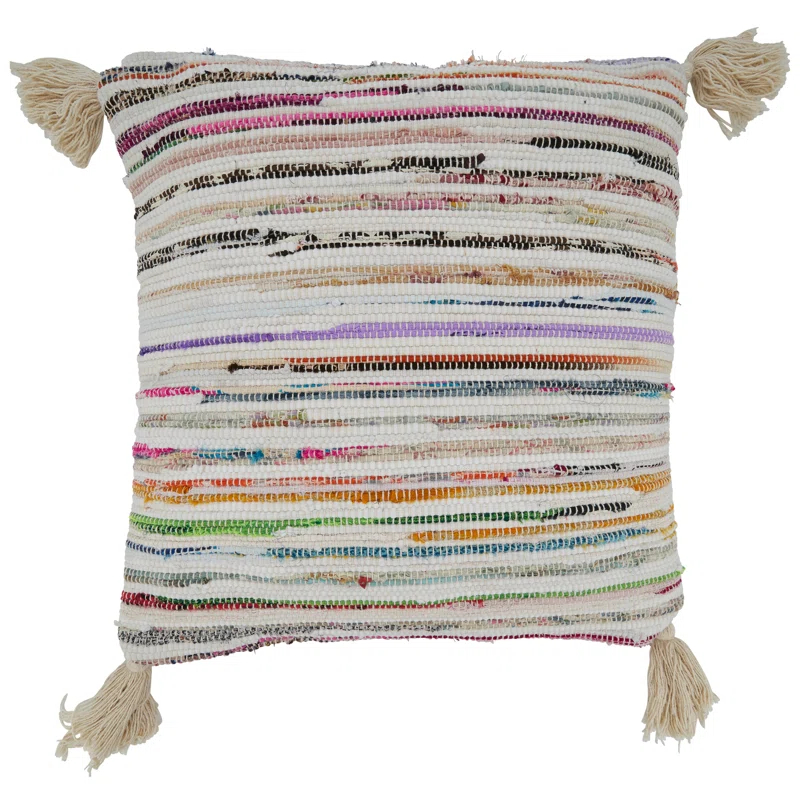 Saro Pavimento Collection Tassels Pillow Cover