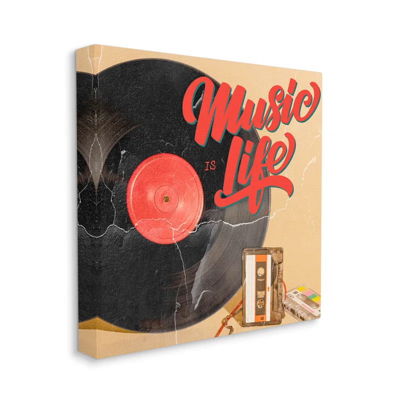 Stupell Industries " Music Is Life Vintage Cassette " by Kim Allen
