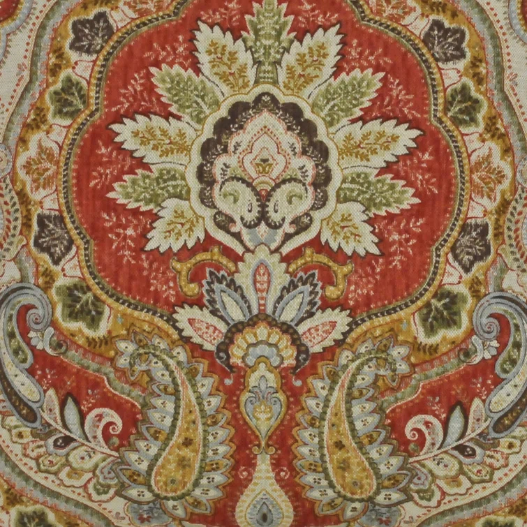 Rose Tree Harrogate Paisley Ruffled 80'' W Window Valance in