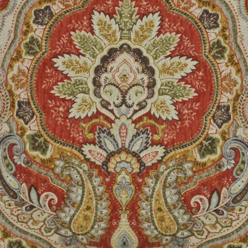 Rose Tree Harrogate Paisley Ruffled 80'' W Window Valance in