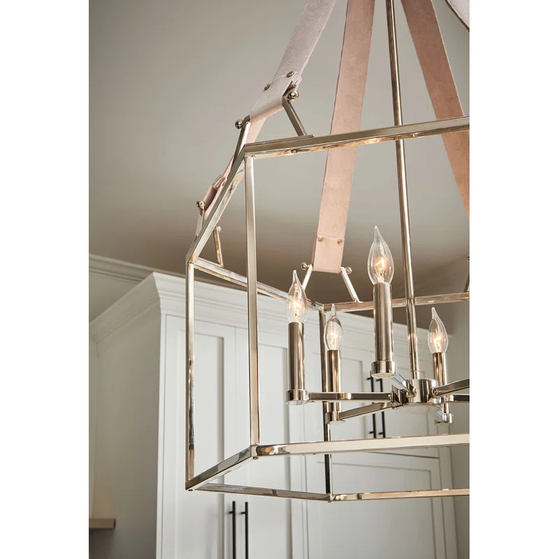 Monroe 6 - Light Lantern Geometric Chandelier