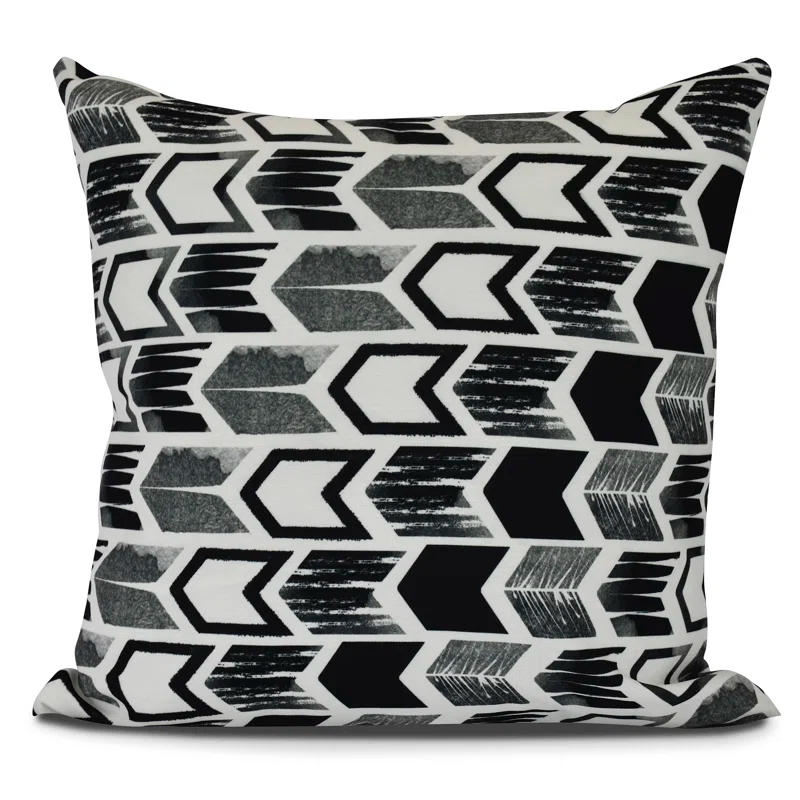 e by design Goals, Gourds, And Gatherings Geometric Indoor/Outdoor Reversible Throw Pillow