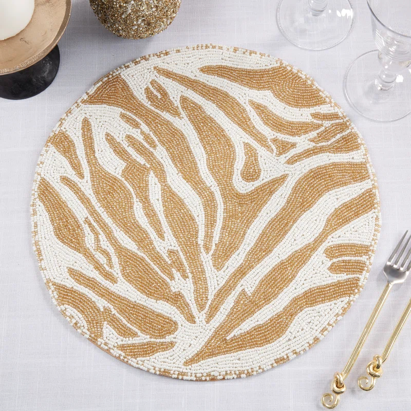 Arbez Glass Animal Print Round Placemat (Set of 4)