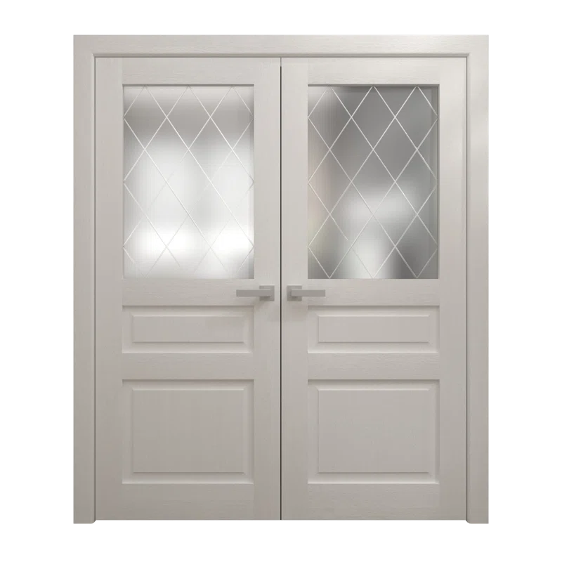 SARTODOORS Interior Solid French Double Doors | Ego 5011 | Wood Interior Solid Panel Frame | Closet Bedroom Modern Doors | Wayfair