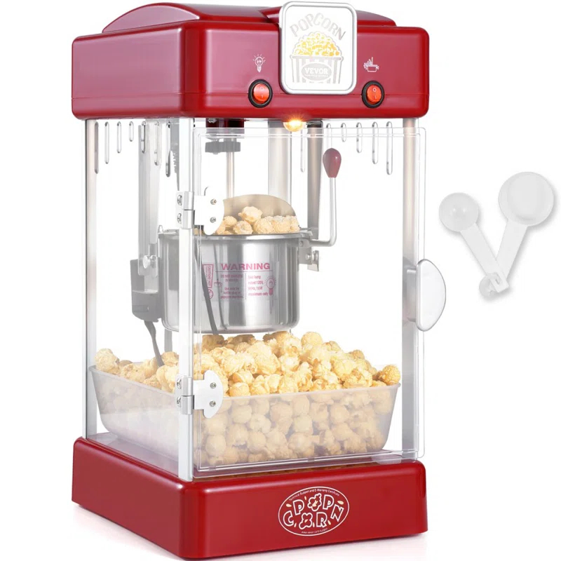 Stellweilan Tessberg Popcorn Popper Machine Tabletop Popcorn Maker 300W 2.5 Oz Red
