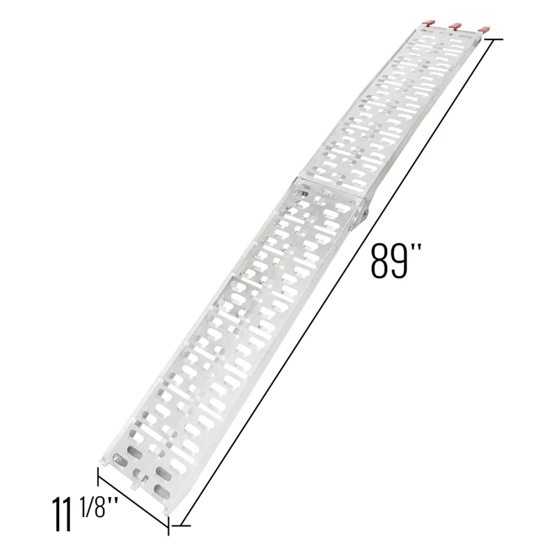 Black Widow Black Widow Aluminum Folding Motorcycle Ramp Arched Plate, Single Runner, Silver