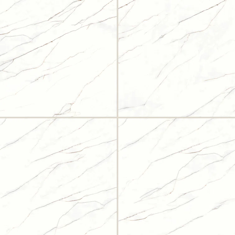 Bedrosians Shandar 24" x 24" Porcelain Marble Look Wall Floor Use Tile in Viber Red