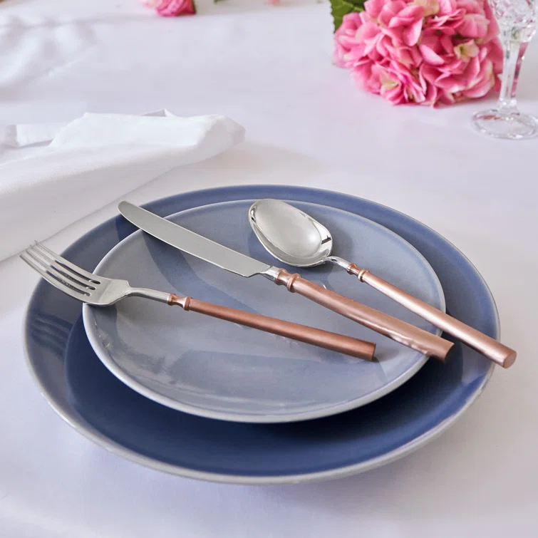 Regal Copper Handle 18/10 Stainless Steel 20 Piece Flatware Set, Service For 4