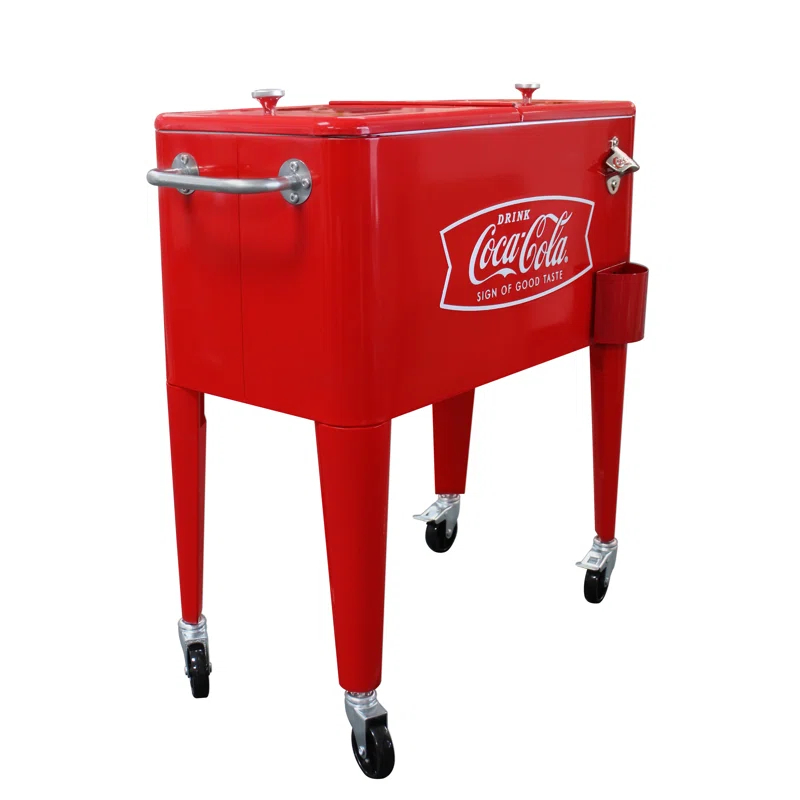 Leigh Country Leigh Country 60 Quarts Serving Station / Cart Cooler with wheels in Red