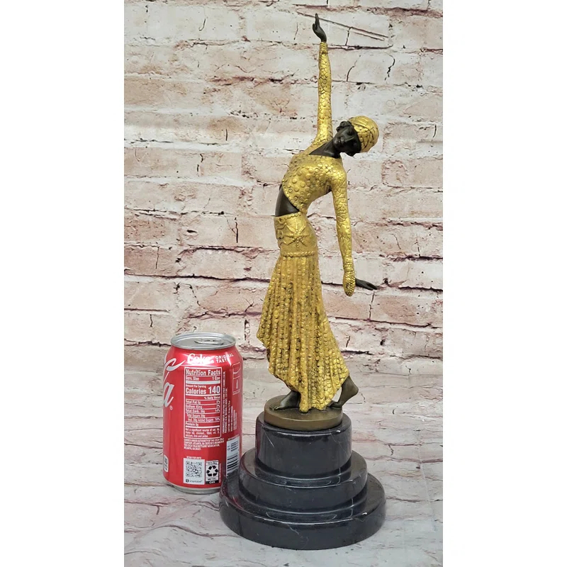 Bungalow Rose Bronze Sculpture  D.H.Chiparus  Art Deco Egyptian Dancer Statue Figurine Artwork