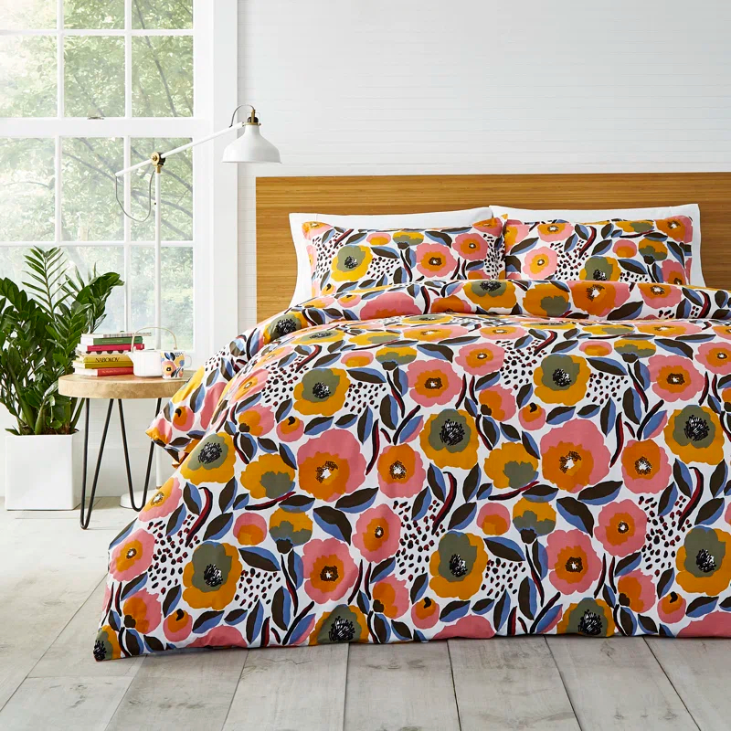 Marimekko Rosarium Cotton Pink Duvet Cover Set