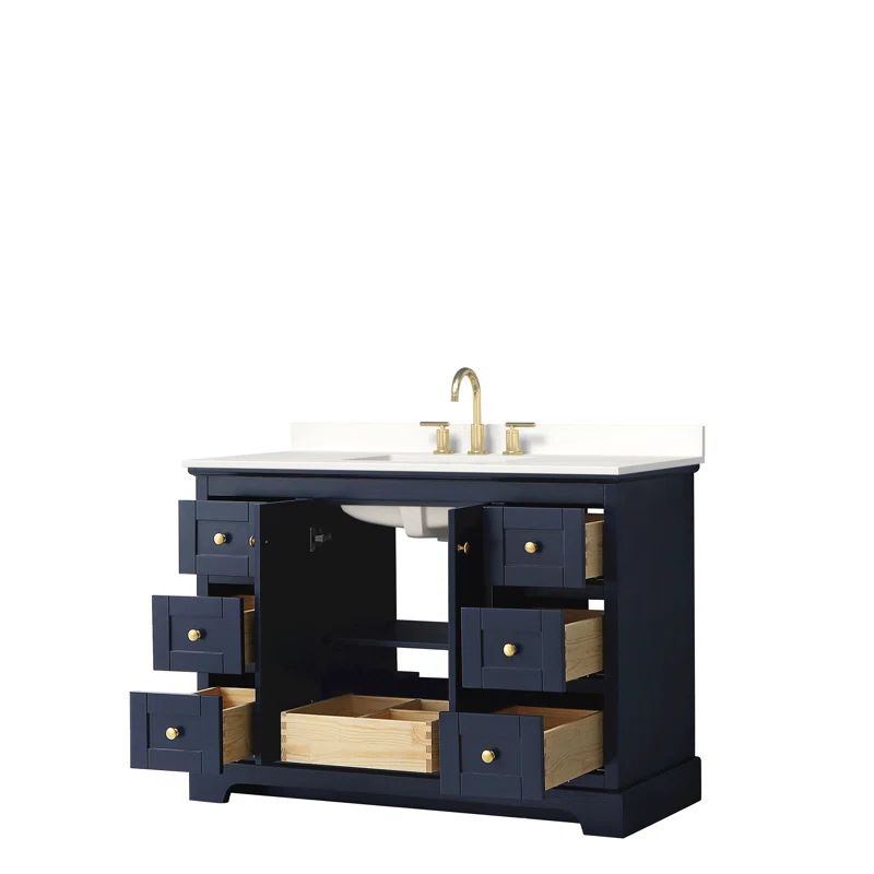 Wyndham Collection Avery 48'' Single Bathroom Vanity with Quartz Top