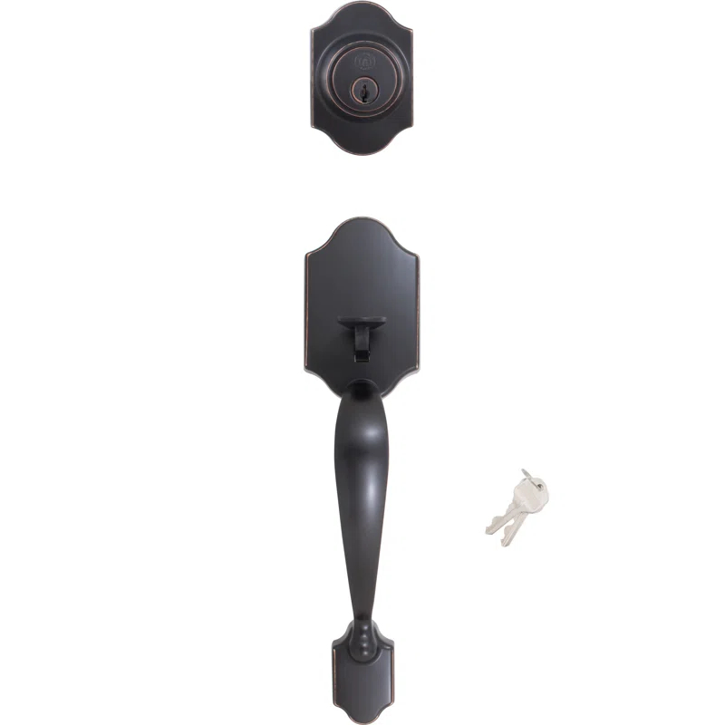 Cedar Brook Exterior Portion Handleset with Single Cylinder Deadbolt (Interior Portion Sold Separately)