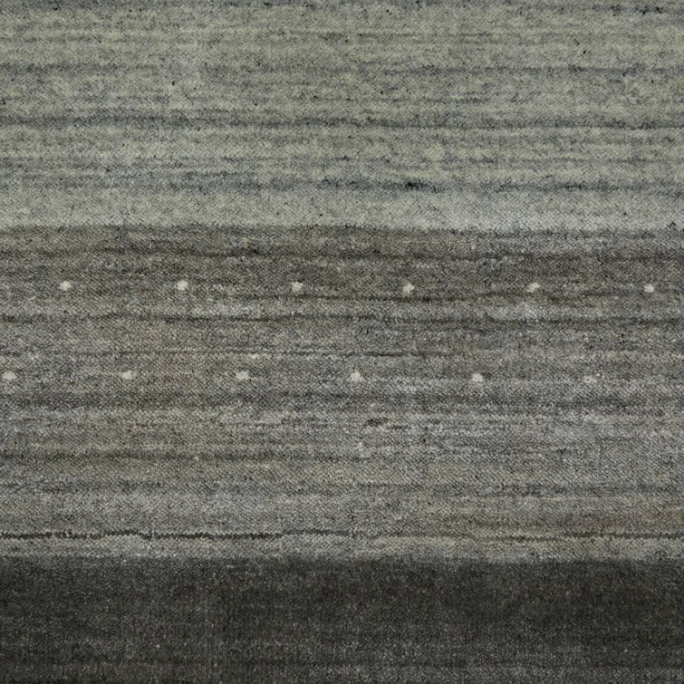 AMER Rugs Striped Hand-Woven Flatweave Cotton Gray Area Rug