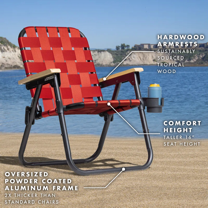 GoSports GoSports Outdoors WOVN Premium Beach & Camping Chair - Folding Backpack Chair for Adults