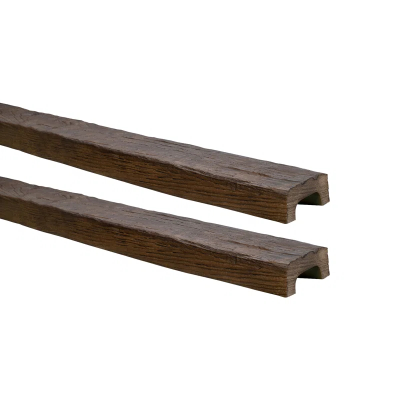 Faux Wood Beam 4 3/8"H x 153"W x 2 1/4" D U Shaped Ceiling Beam (Set of 2)