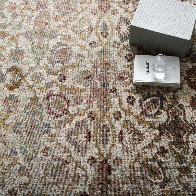 Modway Modway Success Kaede Distressed Vintage Floral Moroccan Trellis Area Rug, 5x8, Multicolored