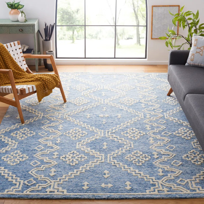 Union Rustic Abbey-Louise Hand Tufted Wool Southwestern Rug