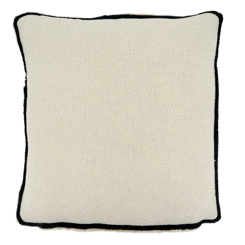 Saro Noir Et Blanc Collection Cotton Reversible Throw Pillow