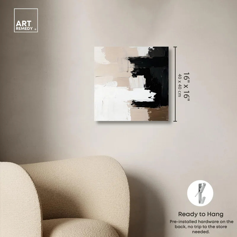 Art Remedy Neutral Ground Canvas Gemstone Abstract Art by Art Remedy