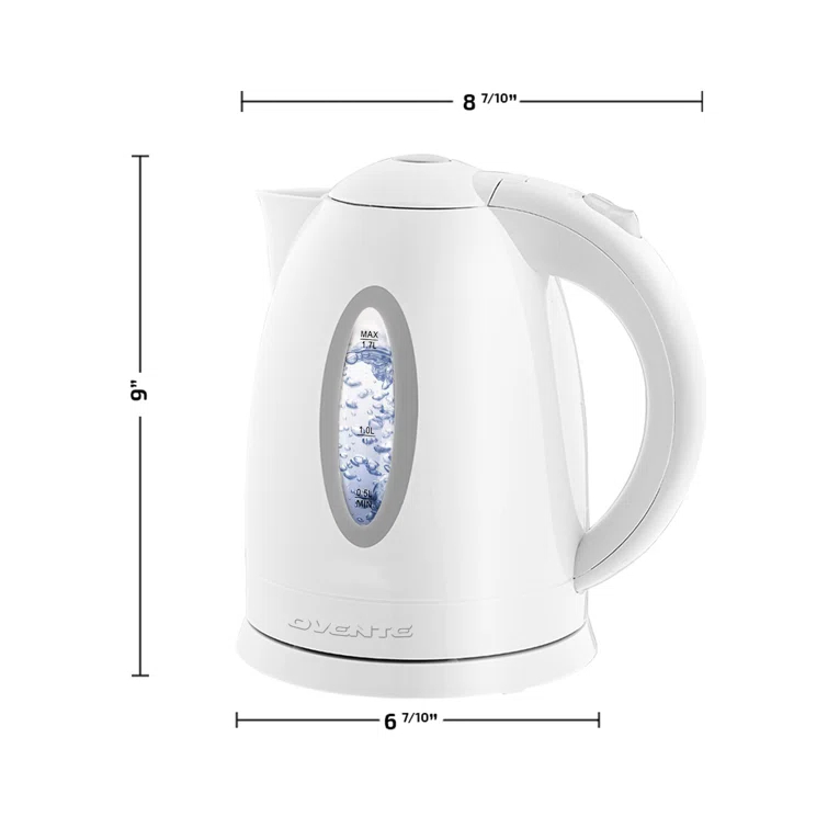 Ovente OVENTE 1.7 qt. Plastic Electric Tea Kettle
