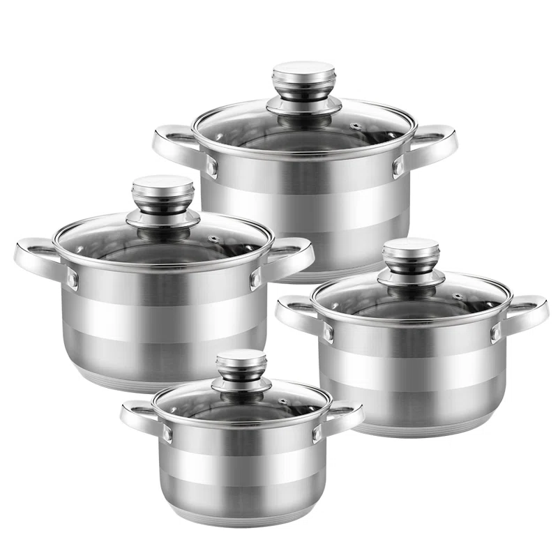 HAUS ROLAND HAUS ROLAND 2.95 Quarts Stainless Steel Soup Pot (Set of 4)