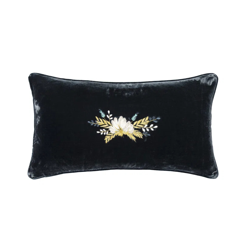 HiEnd Accents Stella Faux Silk Velvet Boot Stitch Romantic Western Decorative Pillow