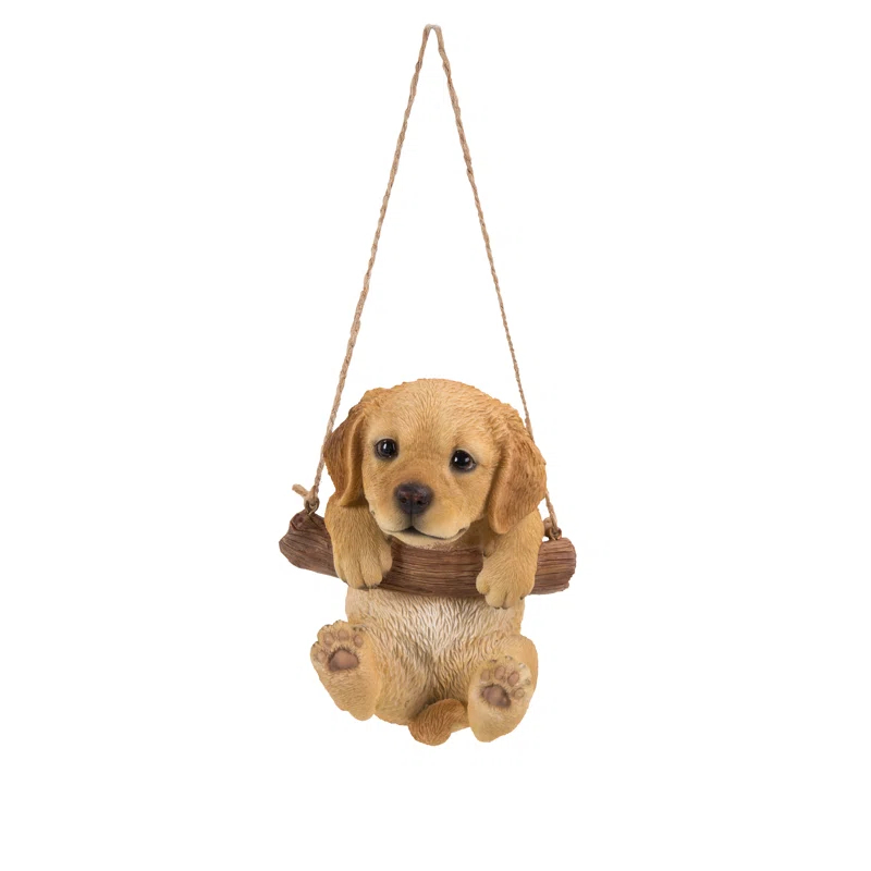 Hi-Line Gift Ltd. Hanging Golden Retriever Puppy Statue