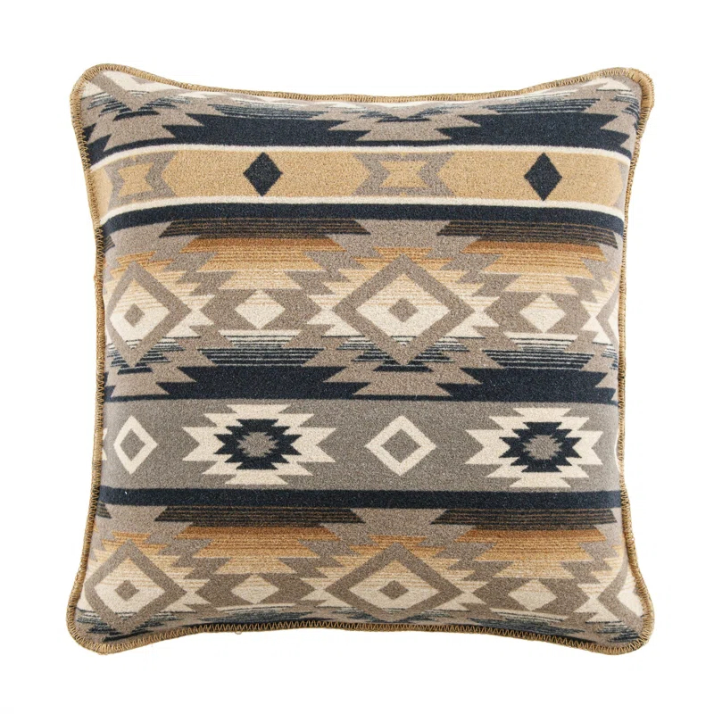 Paseo Road by HiEnd Accents Taos Wool Blend Yarn Dye Aztec Design Southwestern Lodge Throw Pillow
