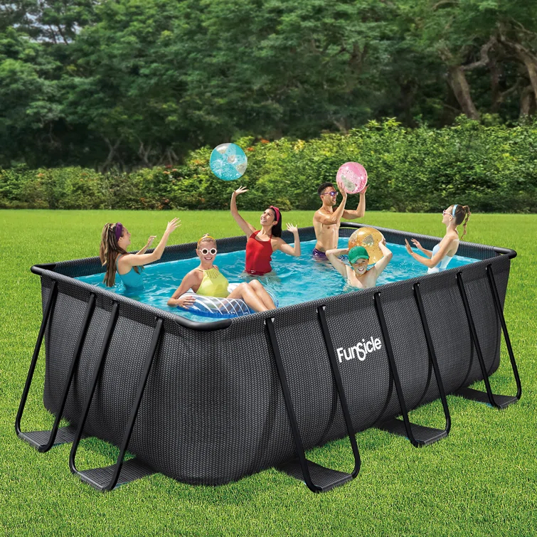 Funsicle Funsicle: Oasis Designer Lap Pool - Above Ground Pool Set, Durable 3-Ply, Powerful Filtration System, SureStep Ladder, For 6-7 People