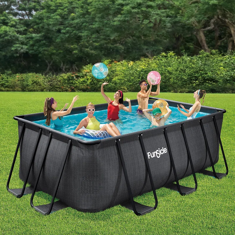 Funsicle Funsicle: Oasis Designer Lap Pool - Above Ground Pool Set, Durable 3-Ply, Powerful Filtration System, SureStep Ladder, For 6-7 People
