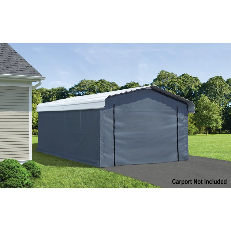 Arrow Arrow Gray Fabric Side Wall for Carport